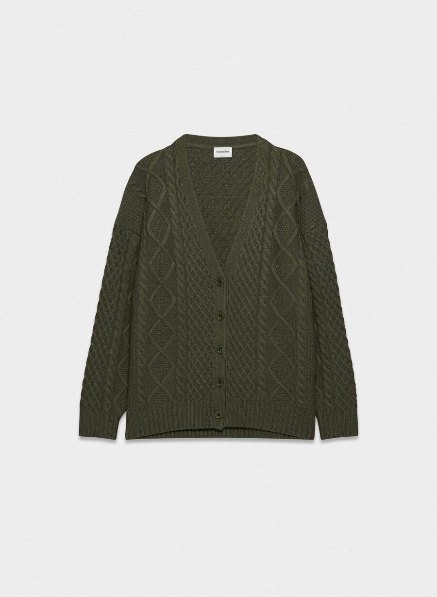 peggy cardigan dunkeloliv