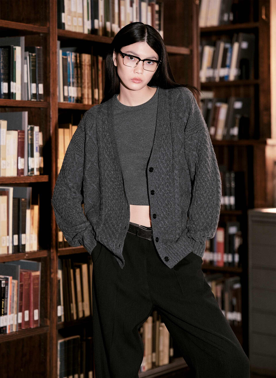 peggy cardigan heather charcoal