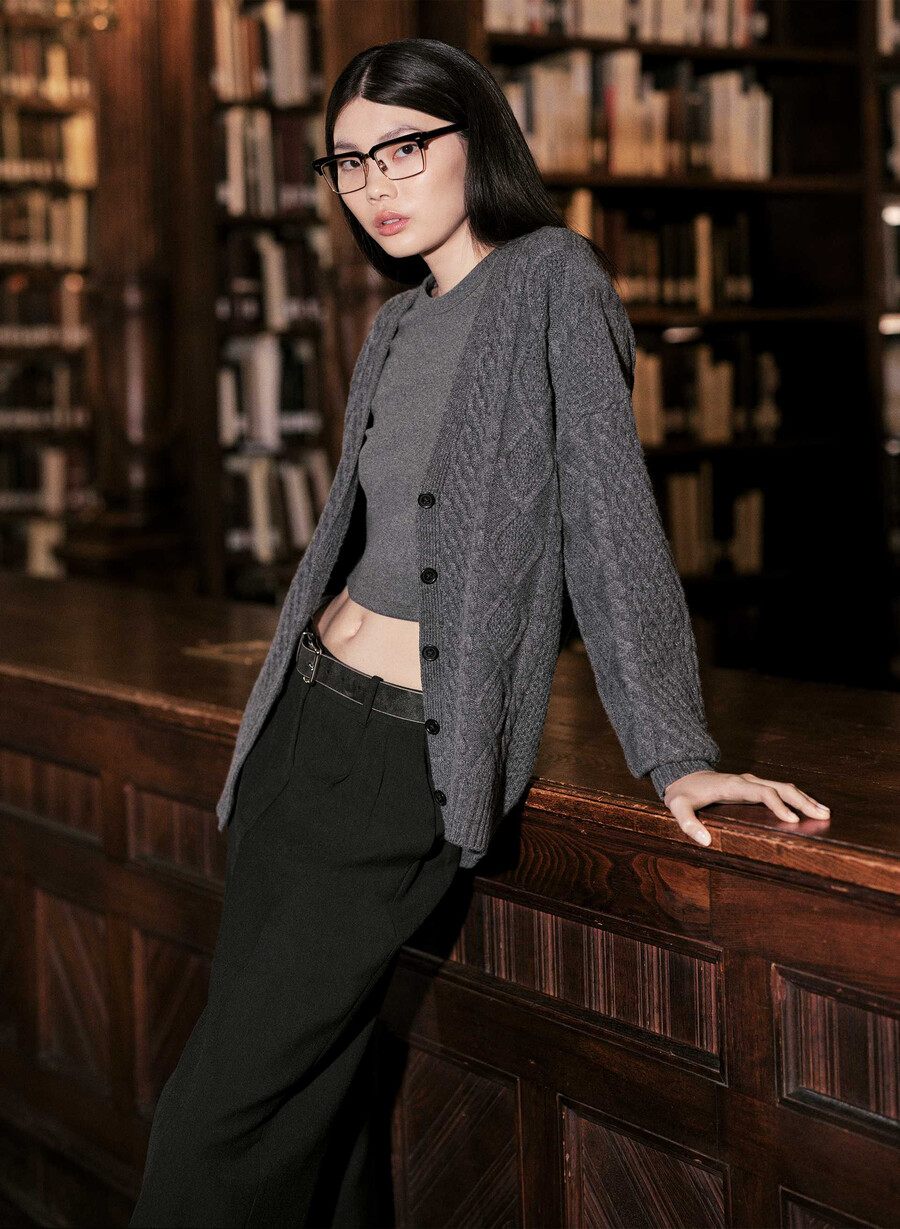 peggy cardigan heather charcoal