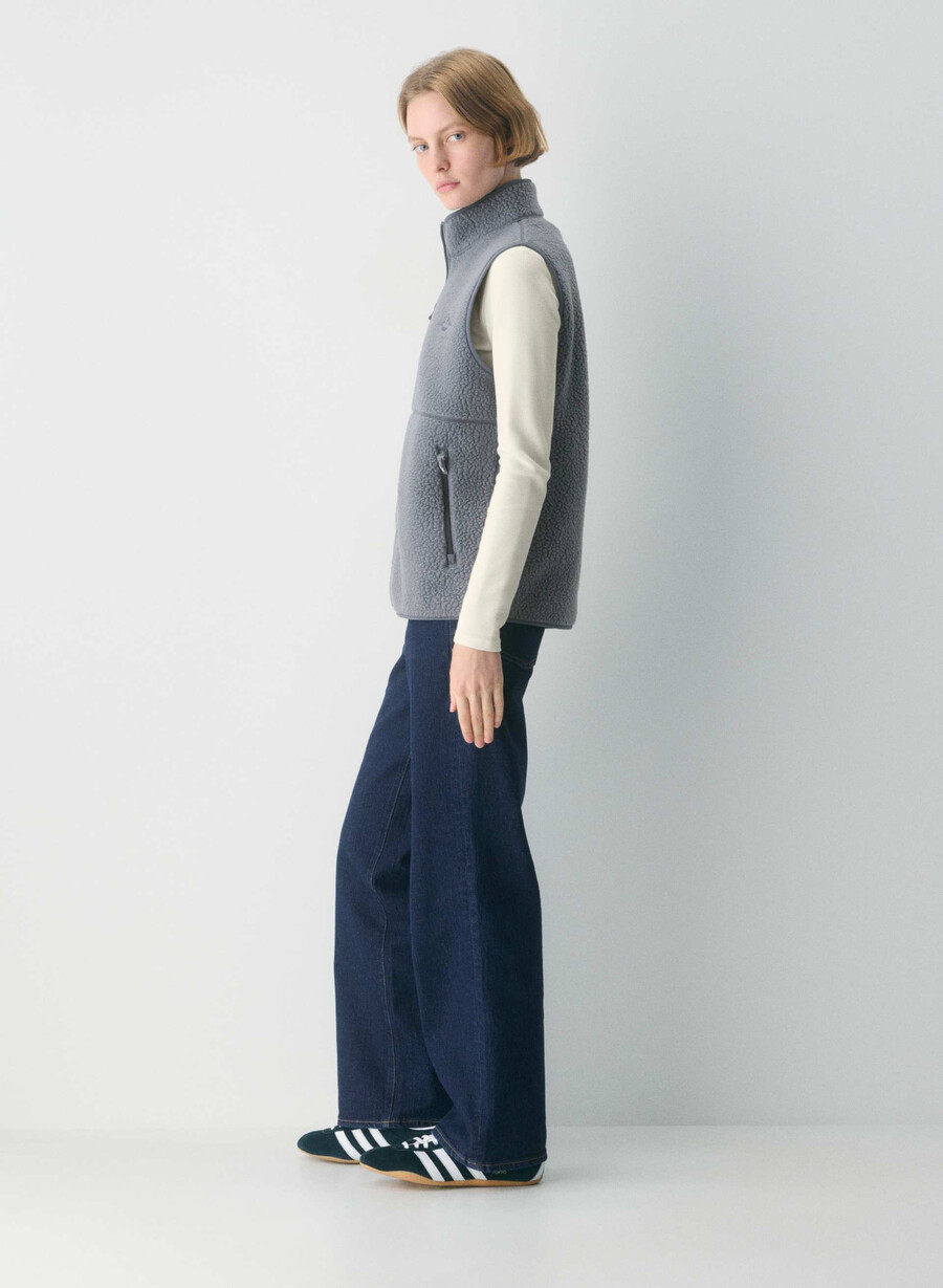 polartec thermal pro stehkragenweste vintage navy