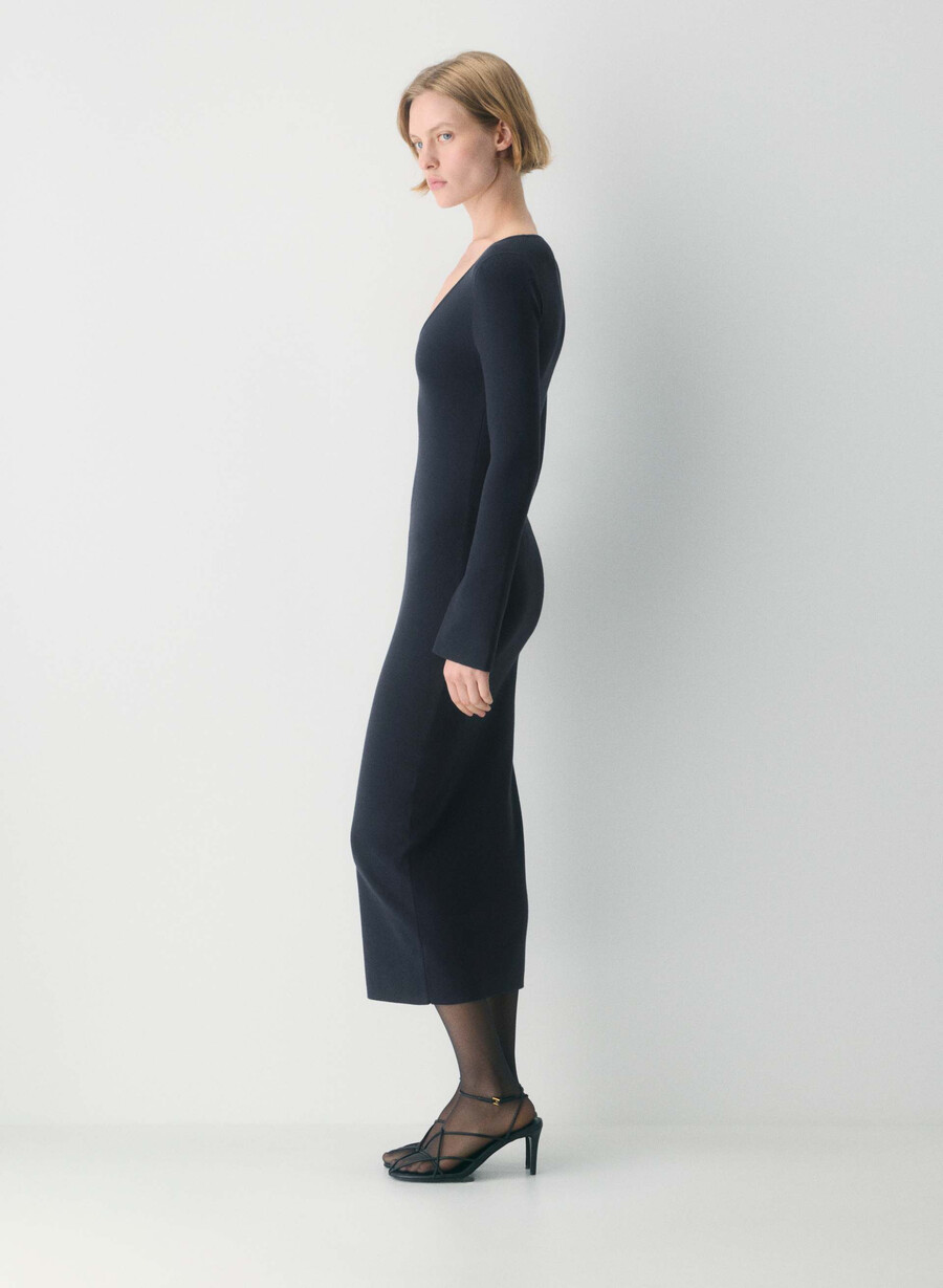 moore kleid dunkelblau