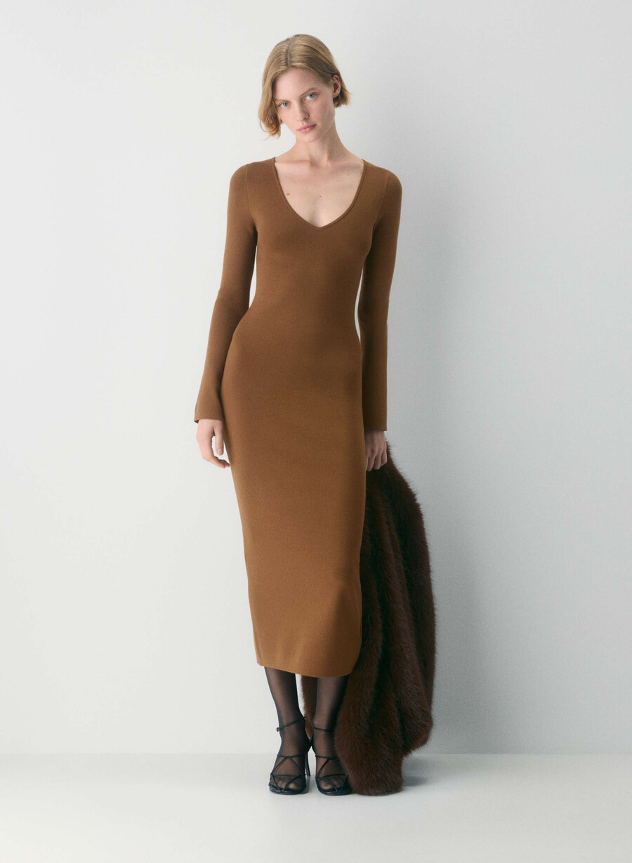 moore kleid schokoladenbraun