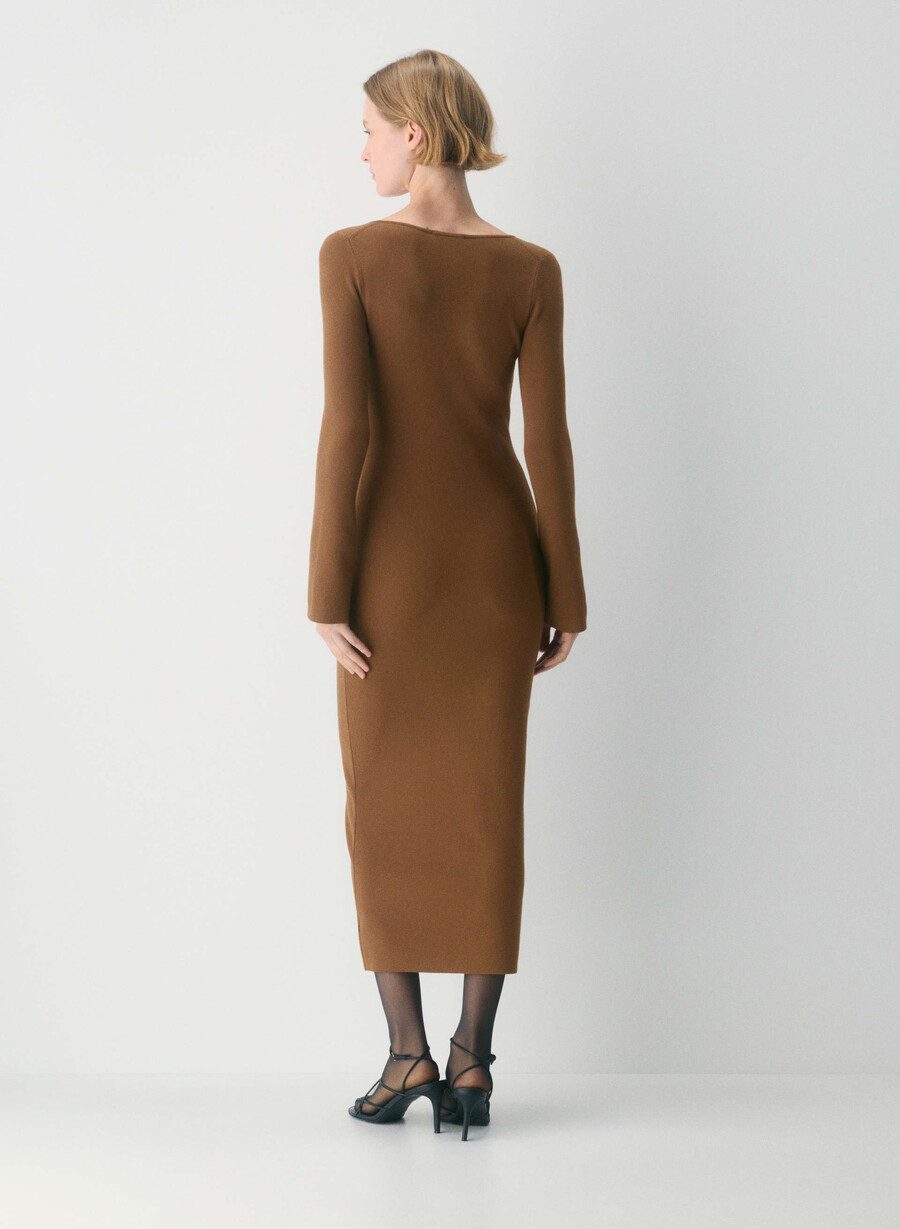 moore kleid schokoladenbraun