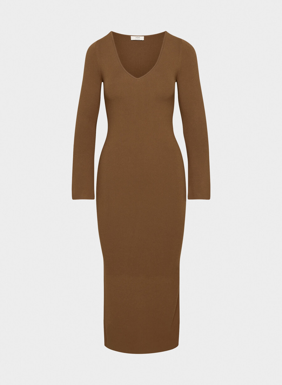 moore kleid schokoladenbraun