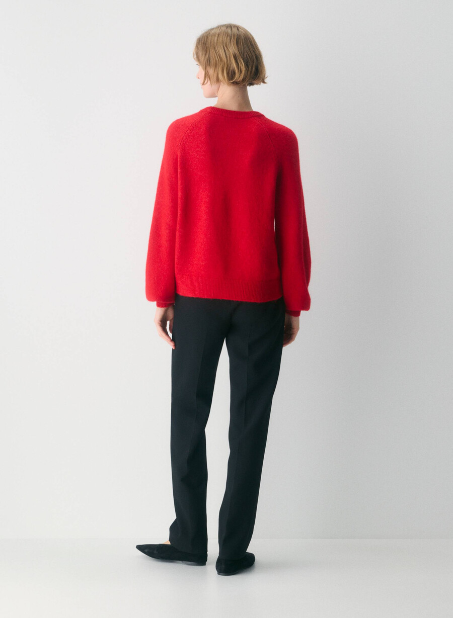sonder-pullover blinkend rot
