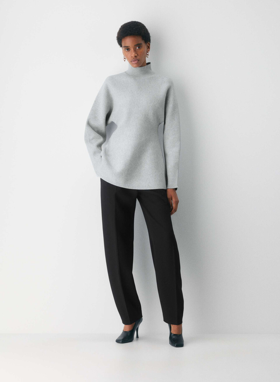 formation rollkragenpullover heather chrome