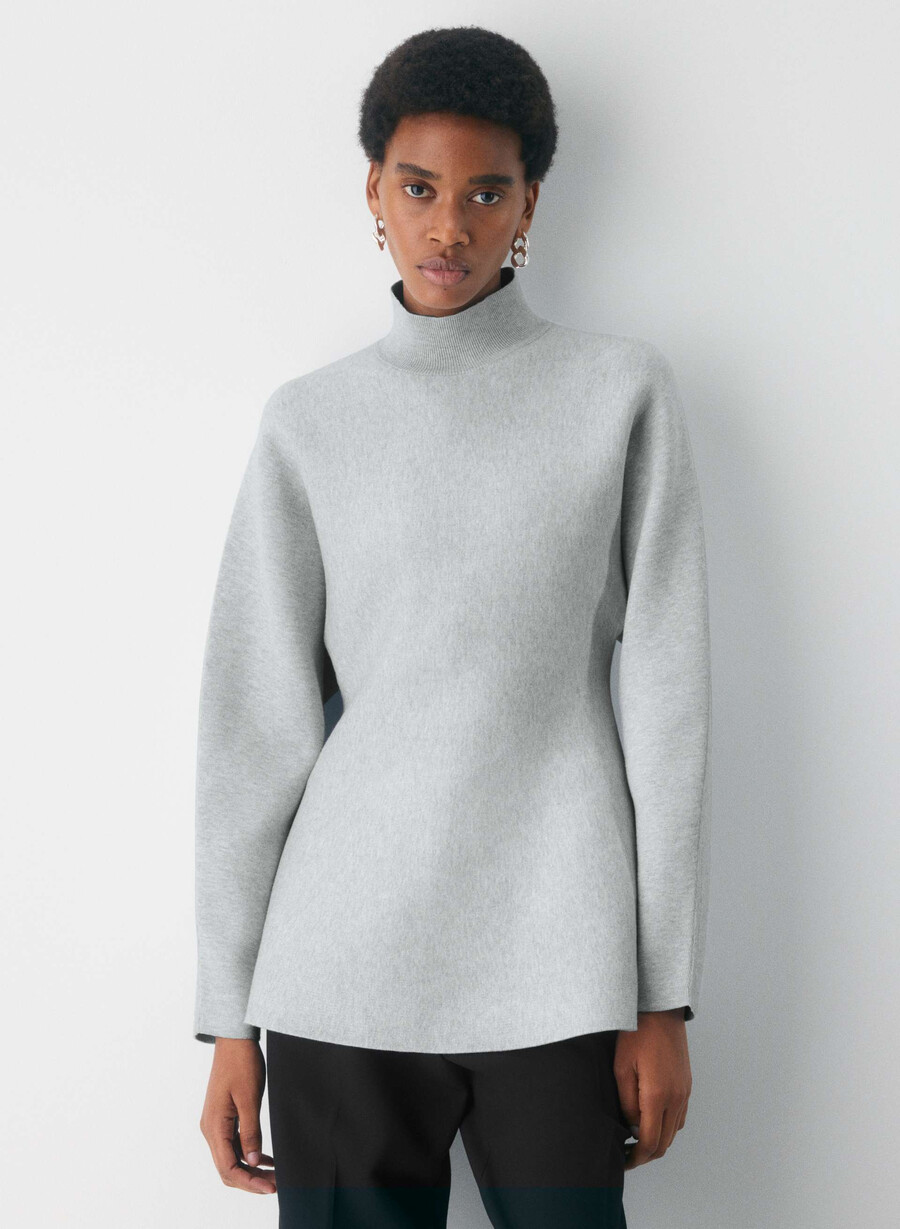 formation rollkragenpullover heather chrome