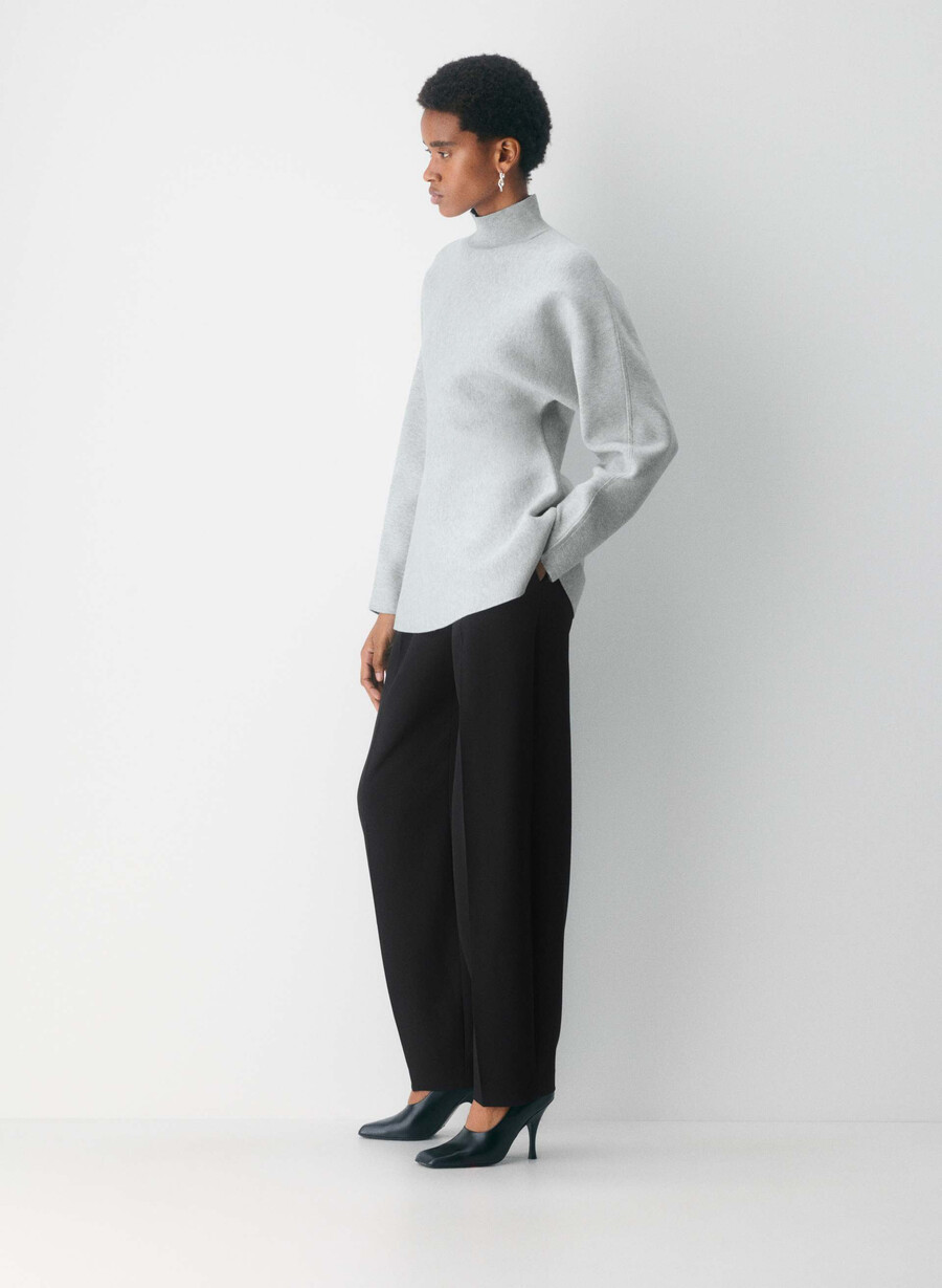 formation rollkragenpullover heather chrome