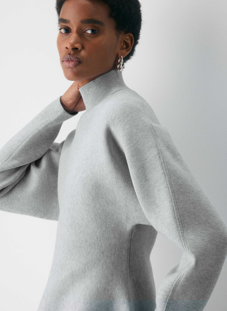 formation rollkragenpullover heather chrome