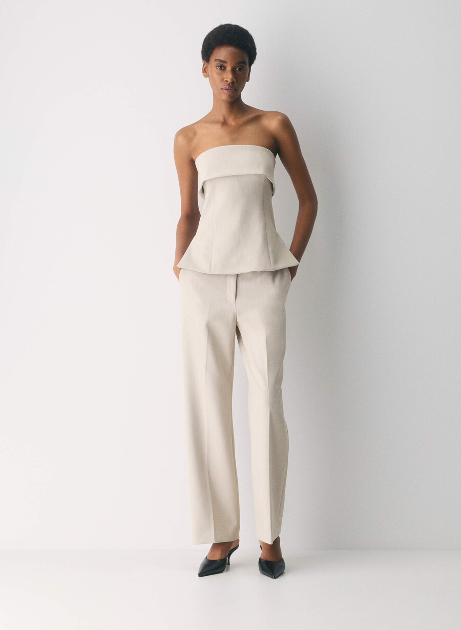 element tube top - reessential heather matte pearl
