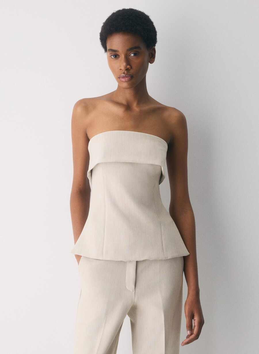 element tube top - reessential heather matte pearl