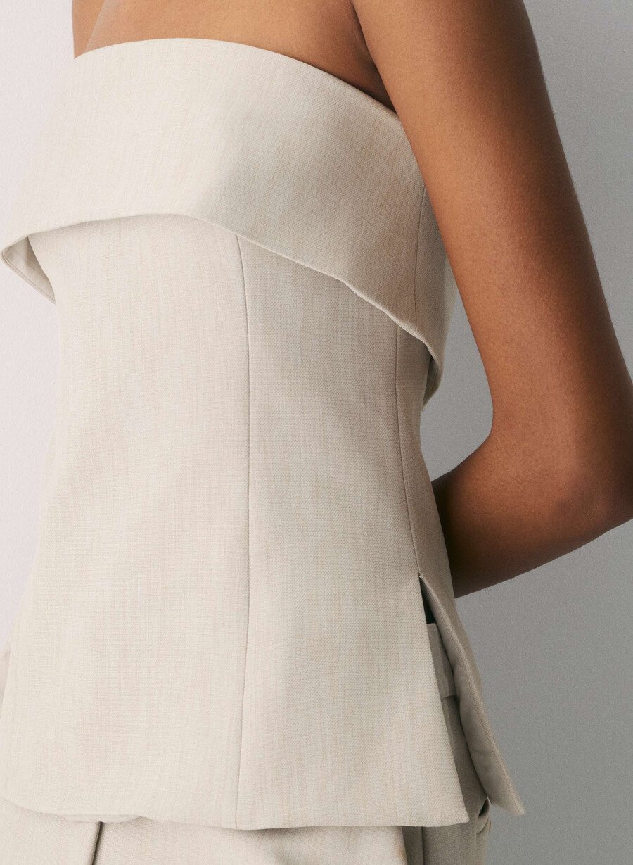 element tube top - reessential heather matte pearl