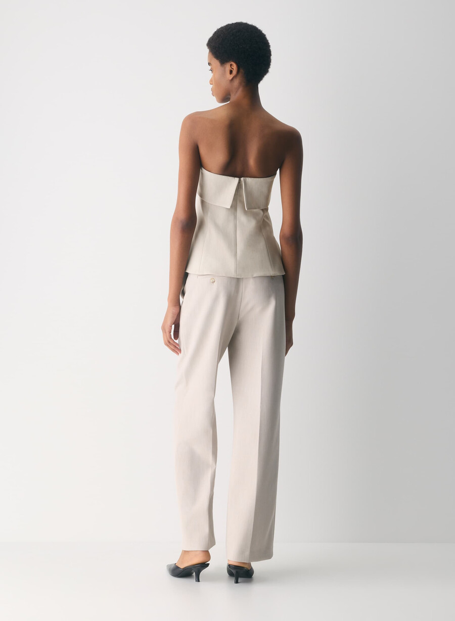 element tube top - reessential heather matte pearl