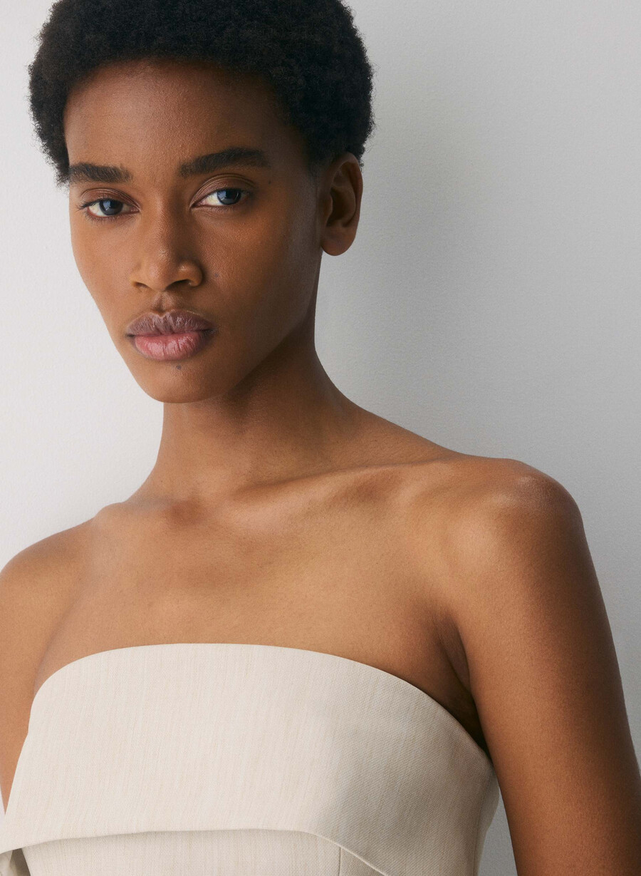 element tube top - reessential heather matte pearl