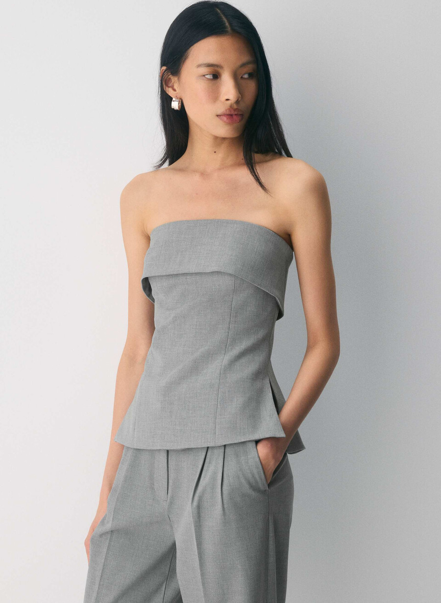 element tube top - reessential heather dark grey