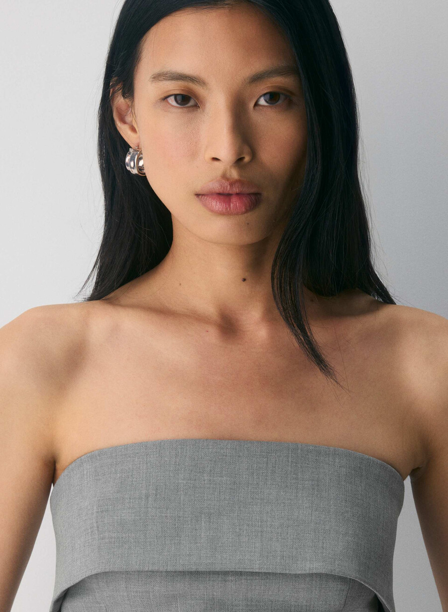 element tube top - reessential heather dark grey