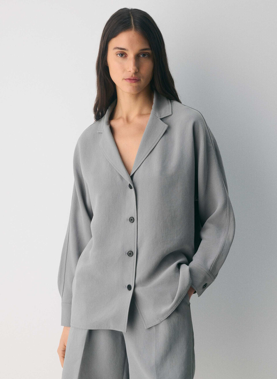 freeform hemd - crepette riverstone grau