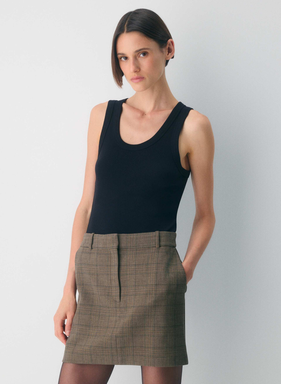 chisel skirt - reessential tyson chk browntaup