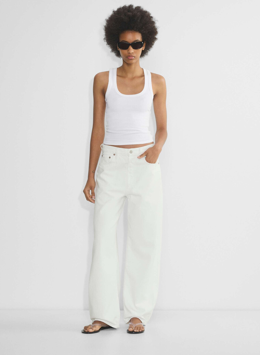 agolde low-slung baggy jeans milkshake
