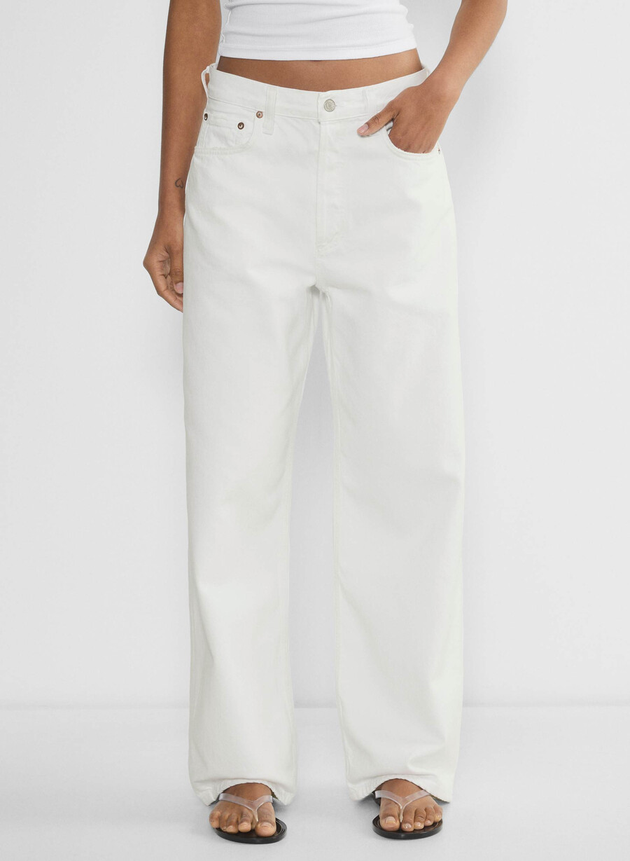 agolde low-slung baggy jeans milkshake