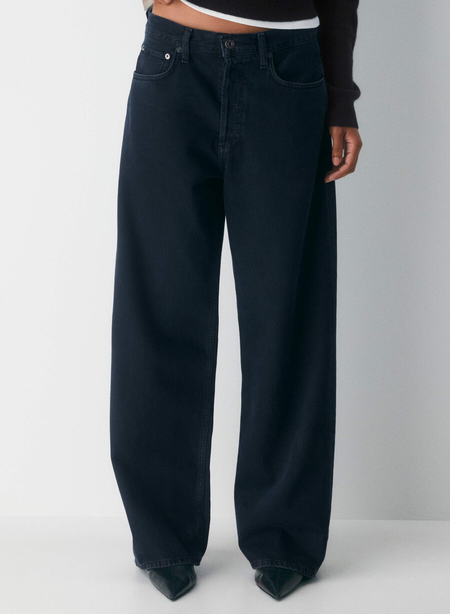 agolde low-slung baggy jeans crushed