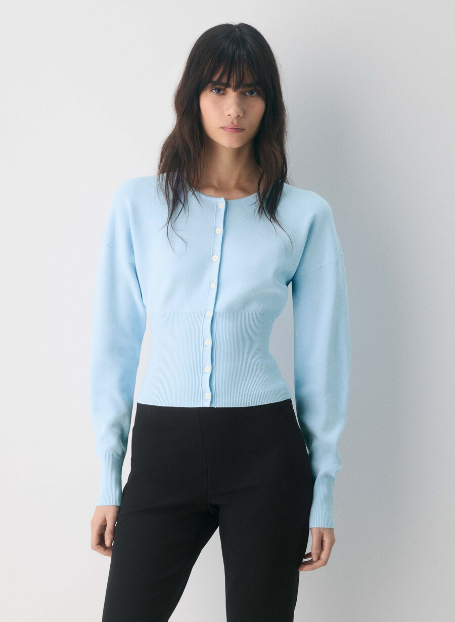 golightly cardigan - wonder yarn villa blue