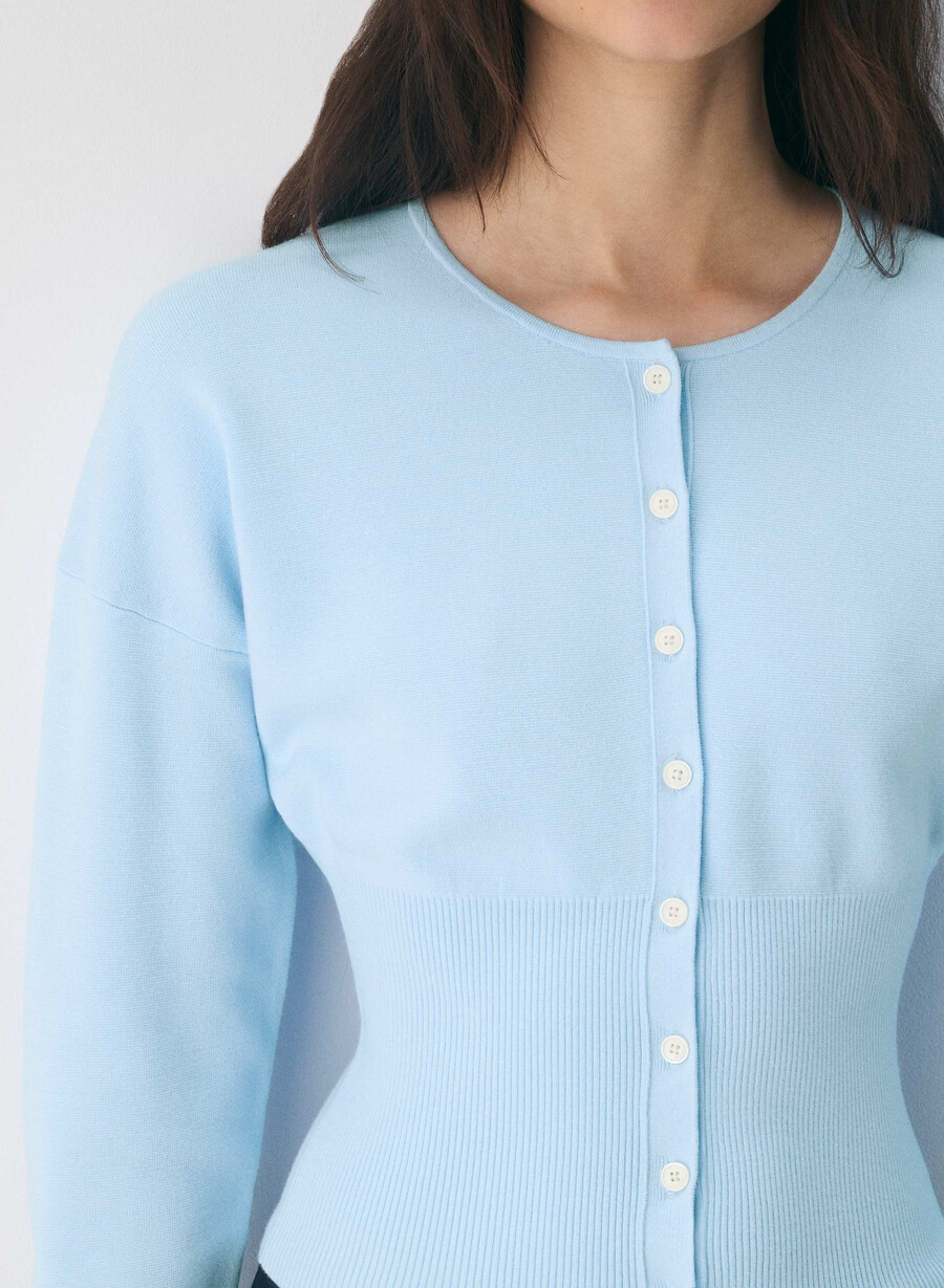 golightly cardigan - wonder yarn villa blue