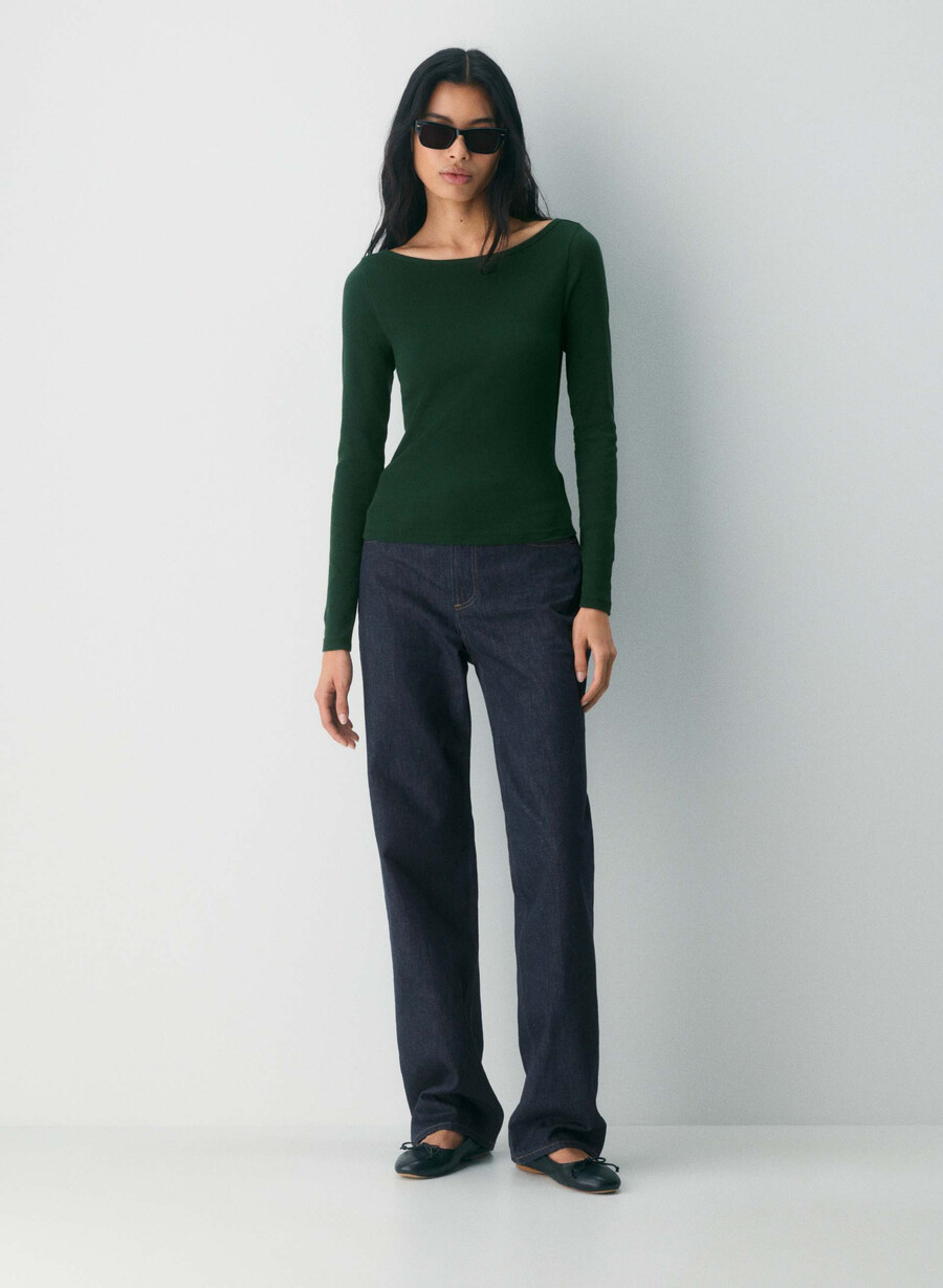 homestretch rib airwave boatneck langarmshirt scarab