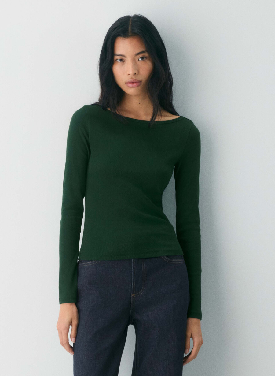 homestretch rib airwave boatneck langarmshirt scarab