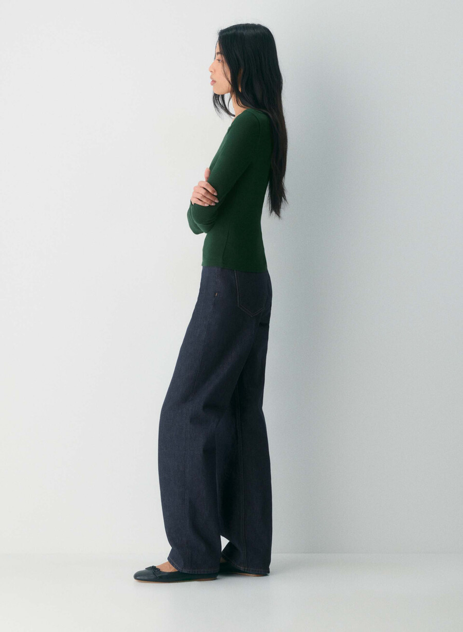 homestretch rib airwave boatneck langarmshirt scarab