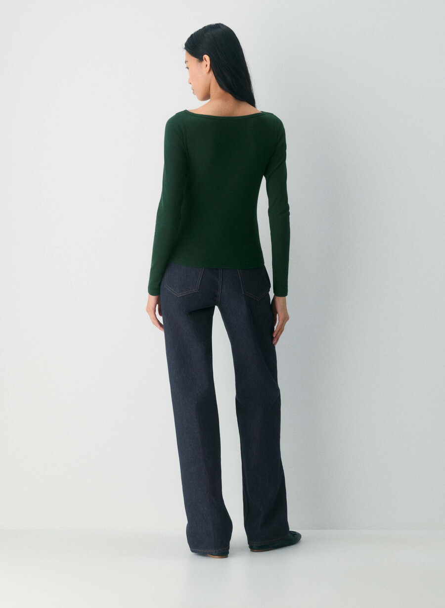 homestretch rib airwave boatneck langarmshirt scarab