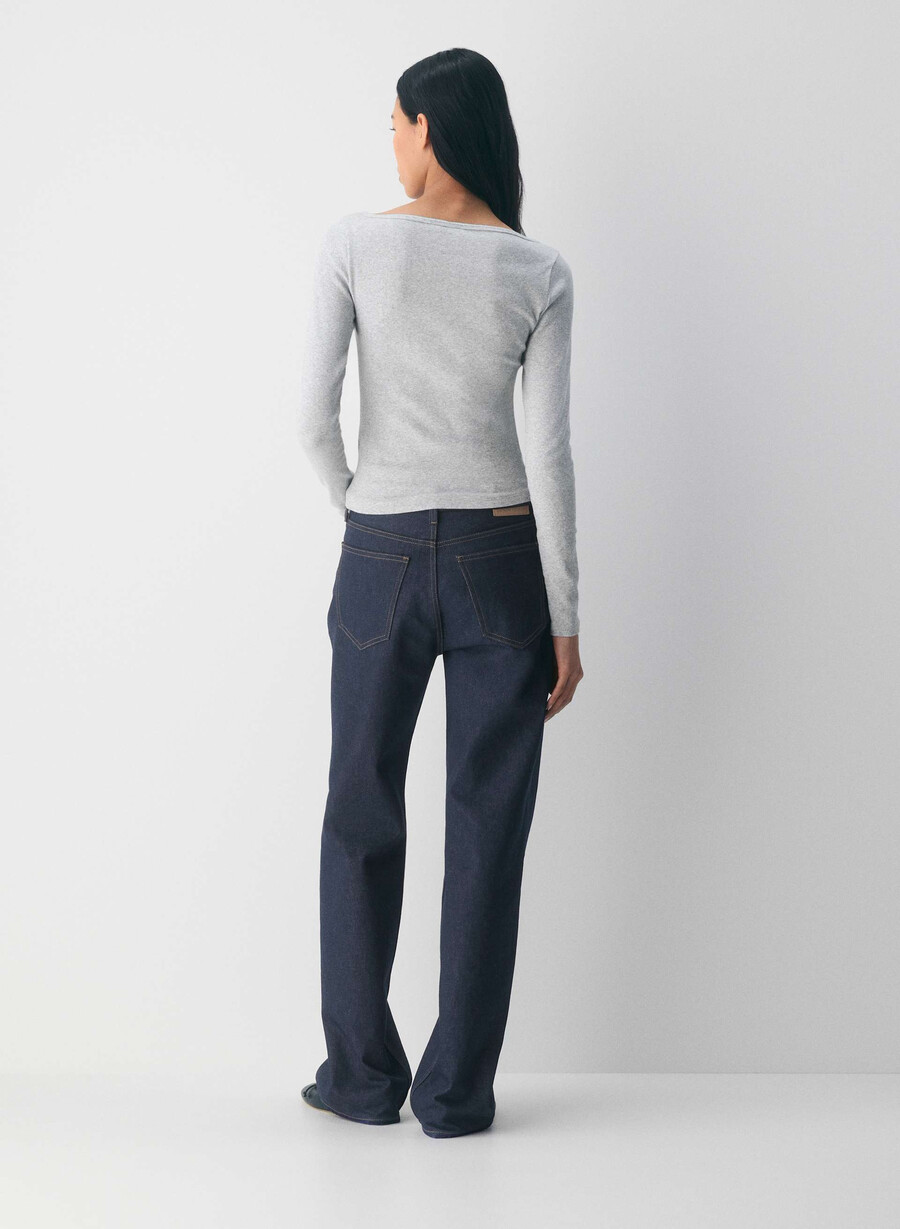homestretch rib airwave boatneck langarmshirt heather chrome