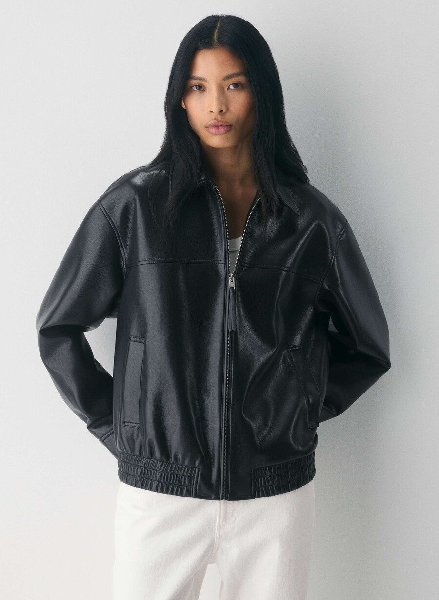 falcon jacke – kunstleder schwarz