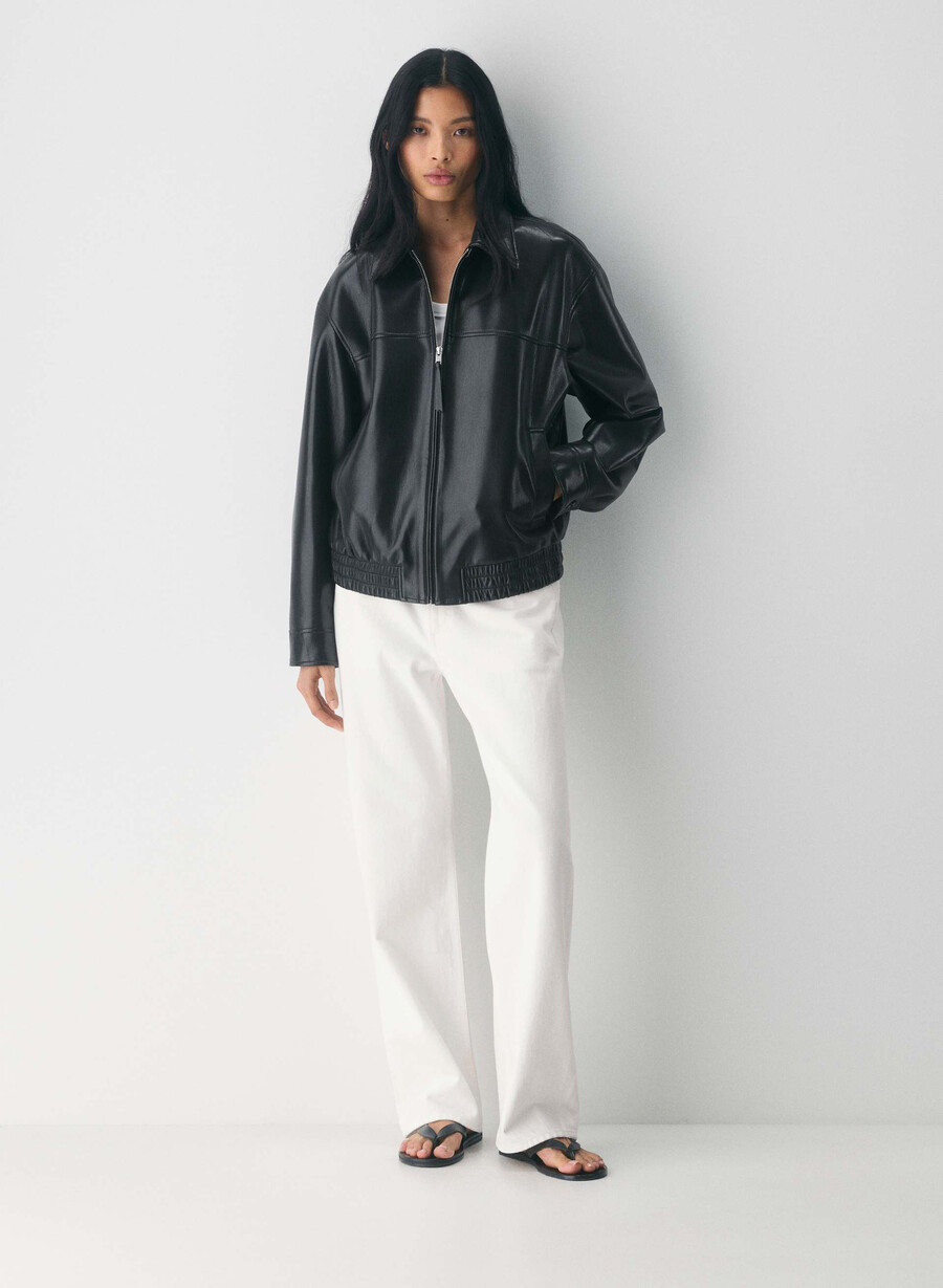falcon jacke – kunstleder schwarz
