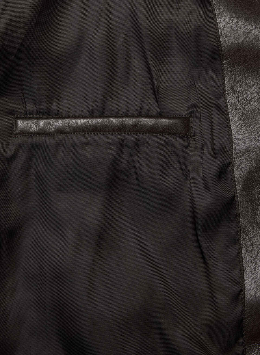 falcon jacke - unechtes leder sattes mokkabraun