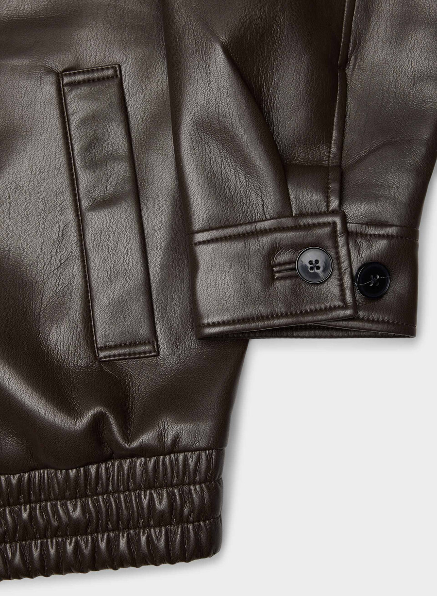 falcon jacke - unechtes leder sattes mokkabraun