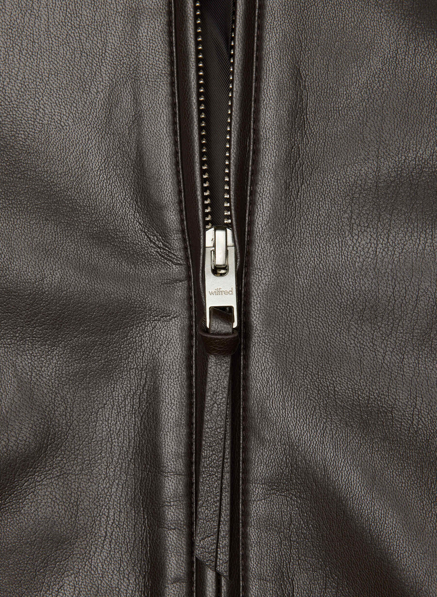 falcon jacke - unechtes leder sattes mokkabraun