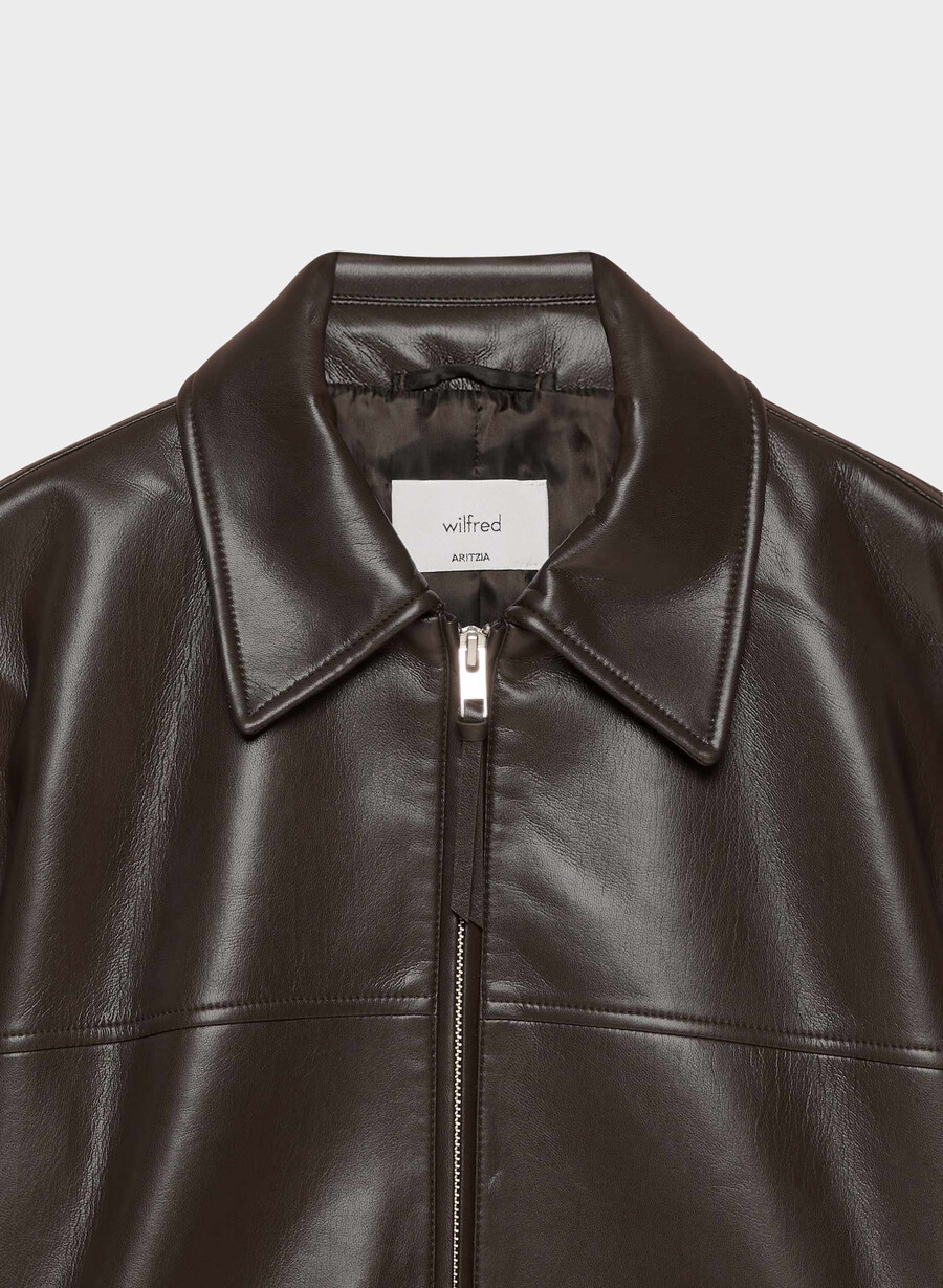 falcon jacke - unechtes leder sattes mokkabraun