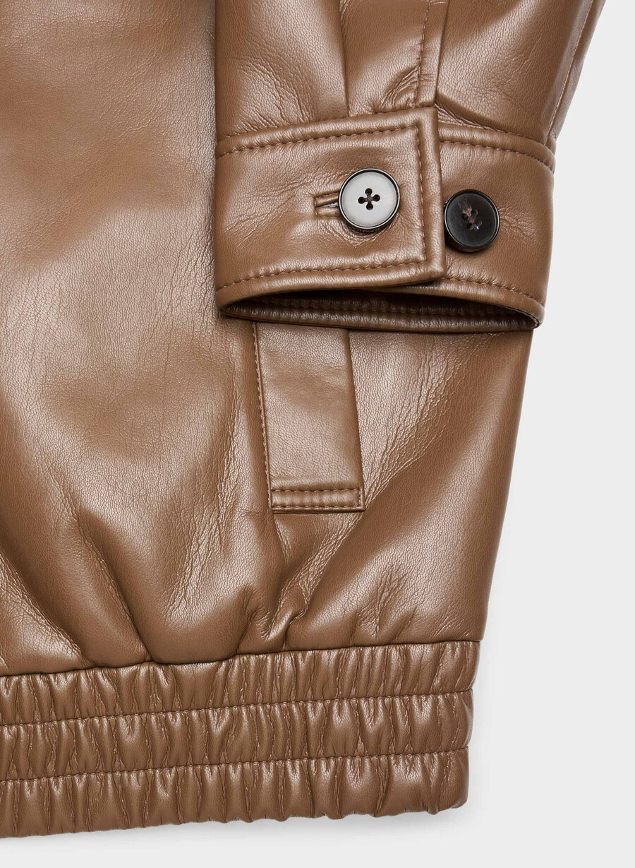 falcon jacke - unechtes leder schokoladenbraun