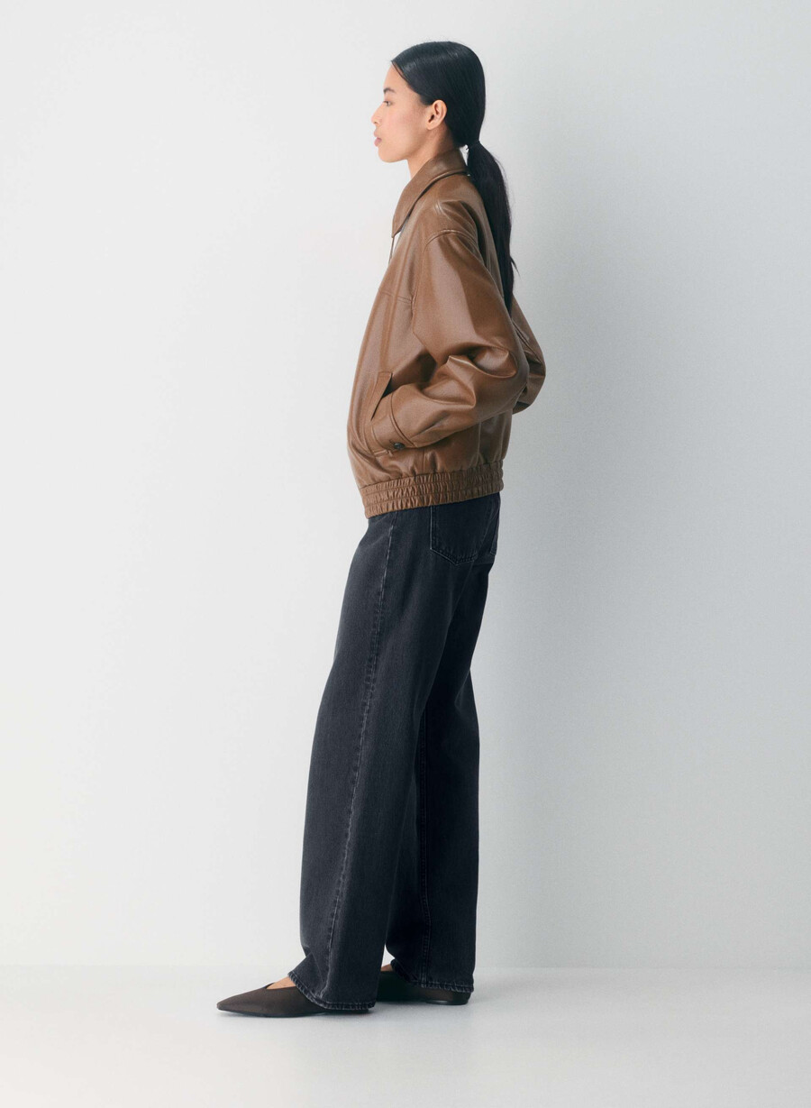 falcon jacke - unechtes leder schokoladenbraun