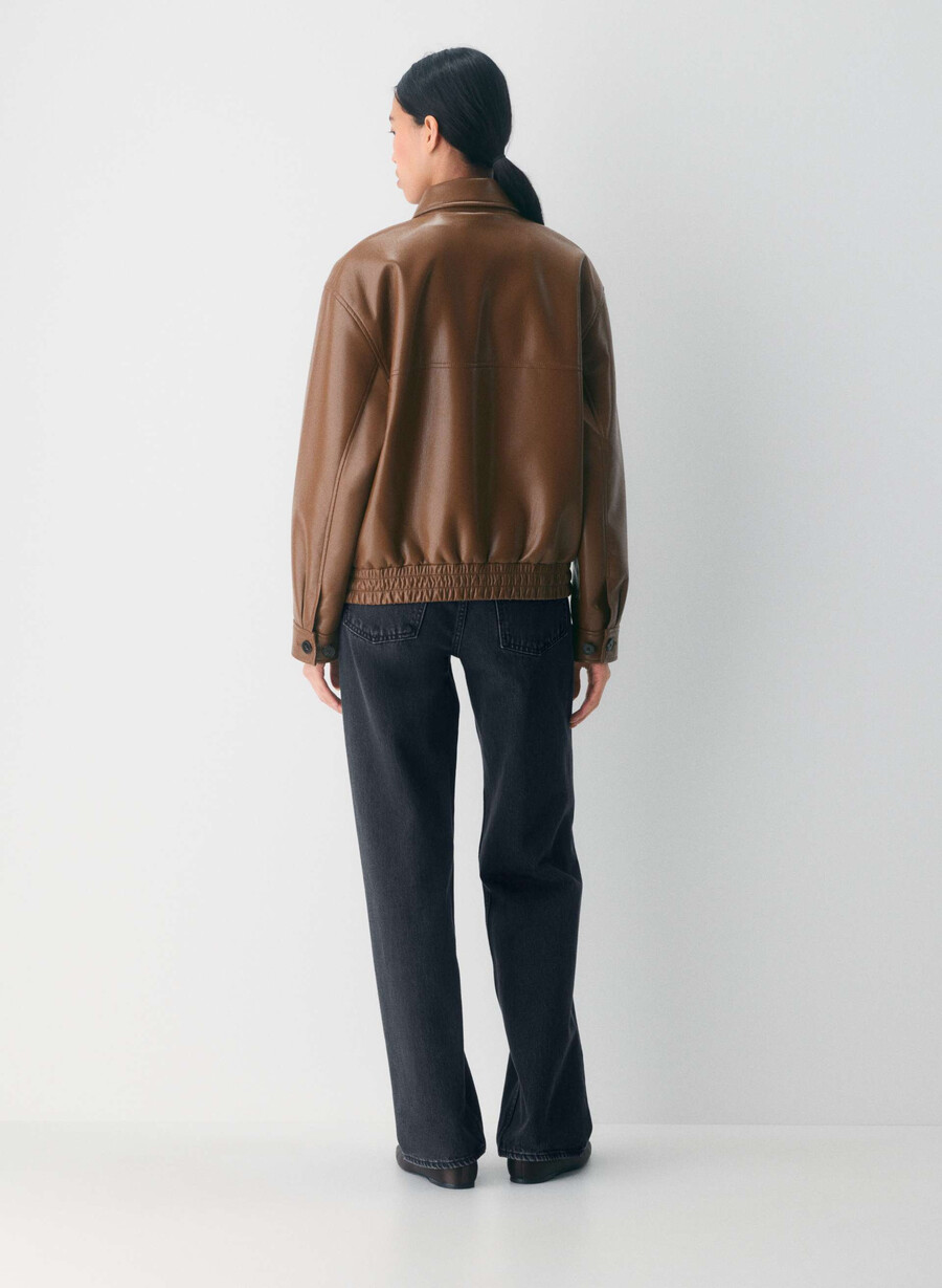 falcon jacke - unechtes leder schokoladenbraun