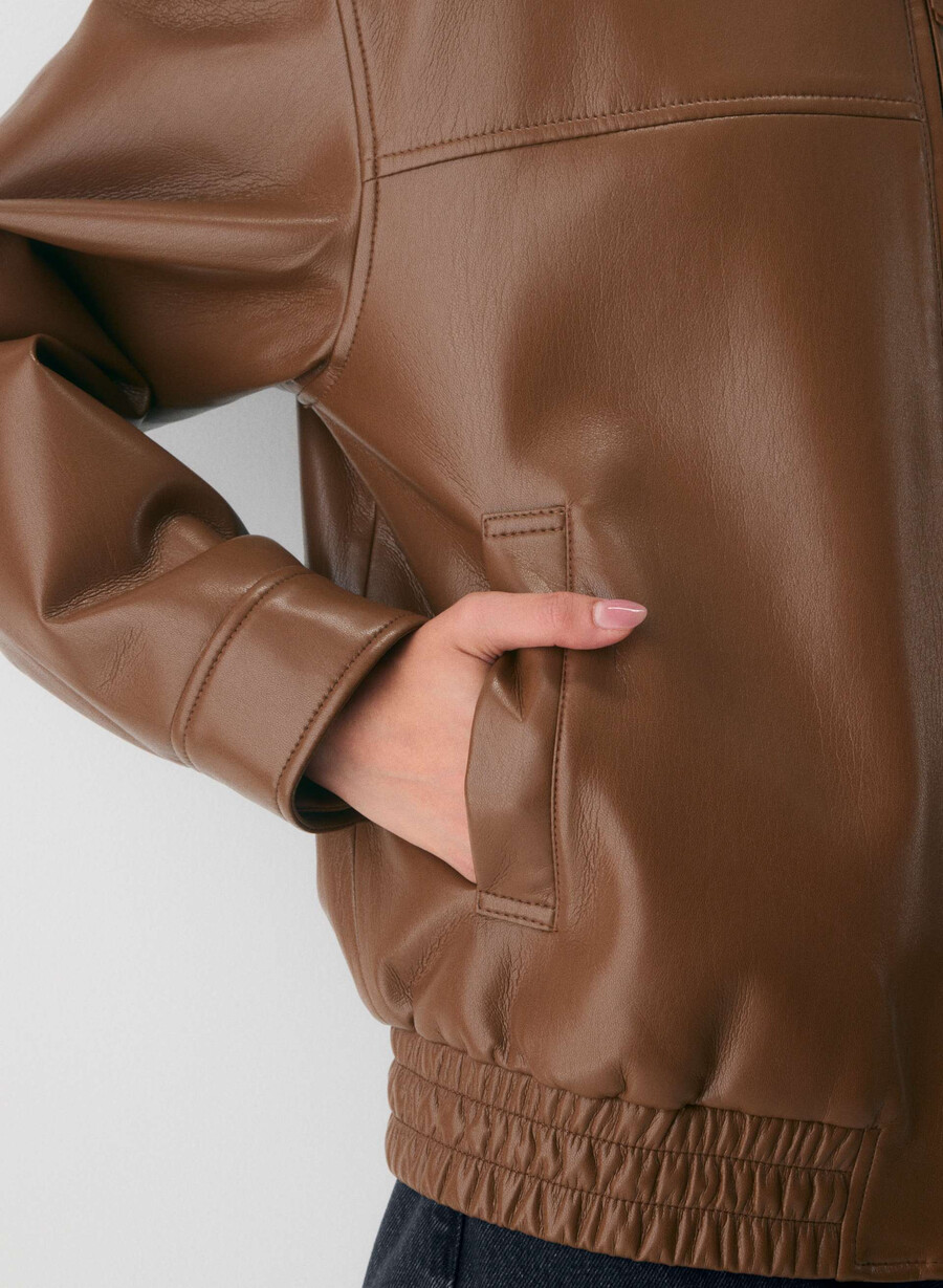 falcon jacke - unechtes leder schokoladenbraun