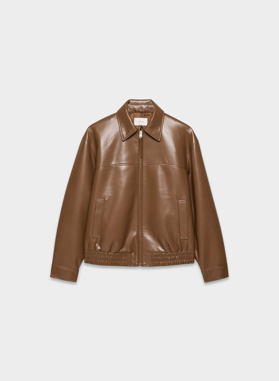falcon jacke - unechtes leder schokoladenbraun