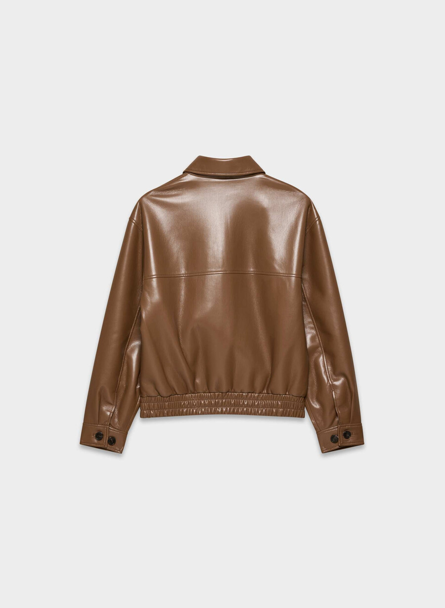 falcon jacke - unechtes leder schokoladenbraun