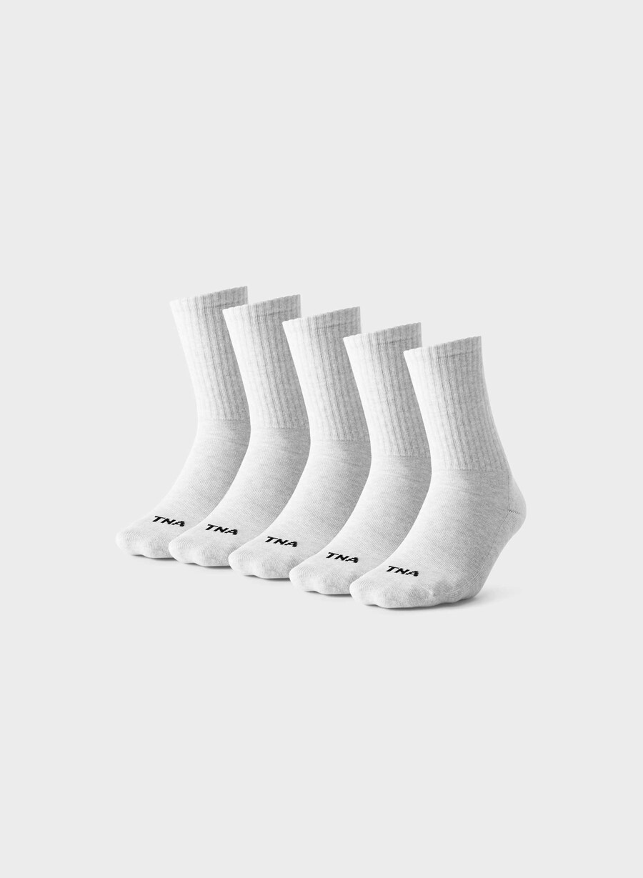 best-ever crew socken 5er-pack heather cloud white
