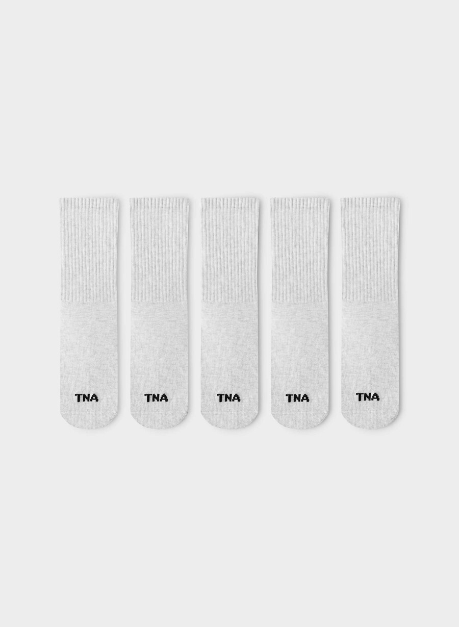 best-ever crew socken 5er-pack heather cloud white