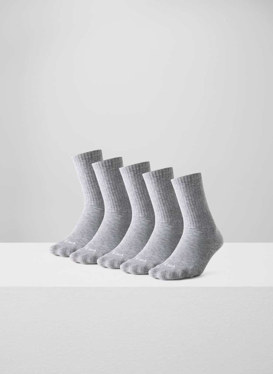 best-ever crew sock 5er-pack heather chrome