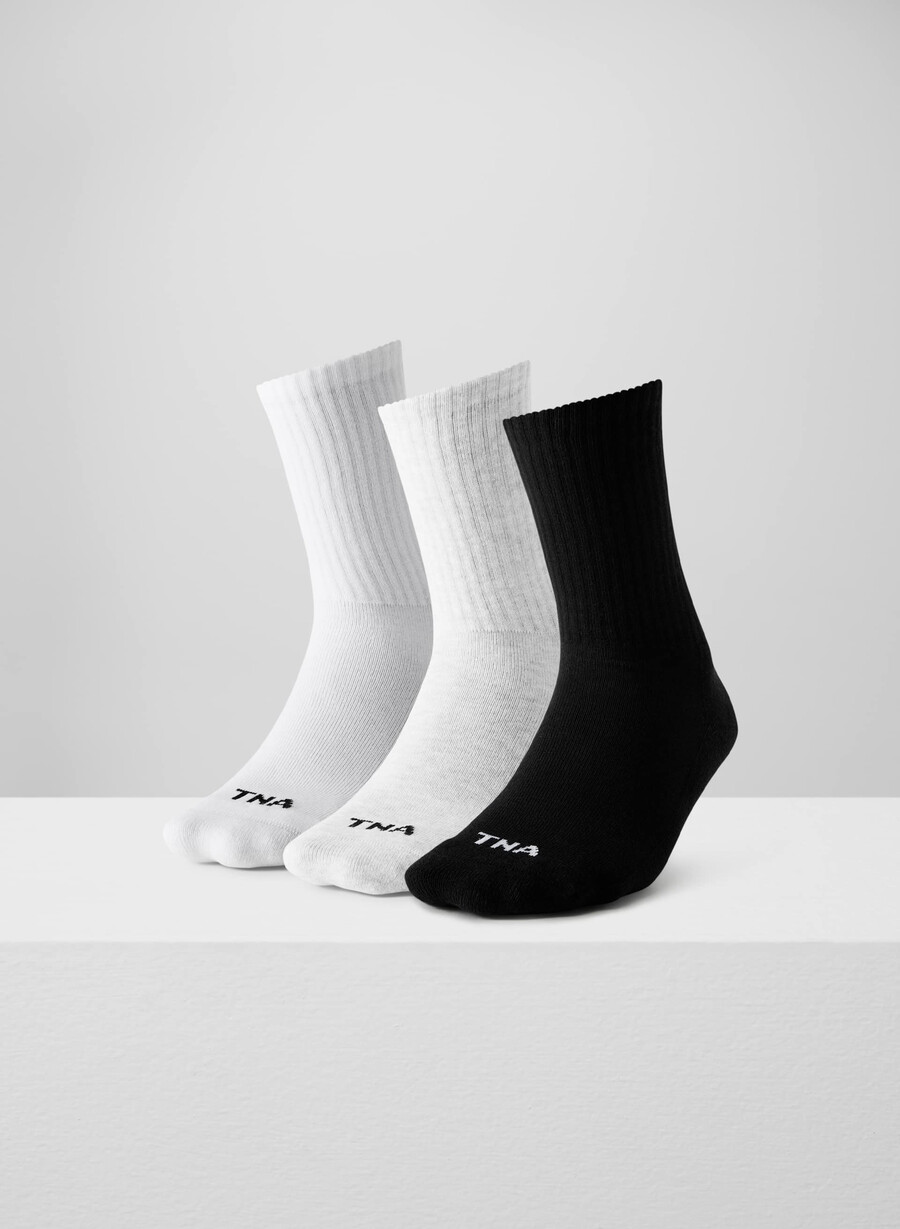 best-ever crew socken 3er-pack weißhellblau wolkenweißschwarz