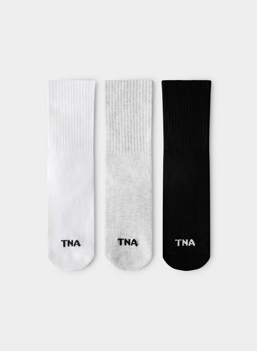 best-ever crew socken 3er-pack weißhellblau wolkenweißschwarz