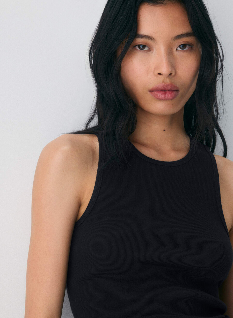 homestretch rib crew tanktop schwarz